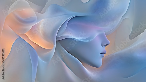 Serene Abstract Female Face.