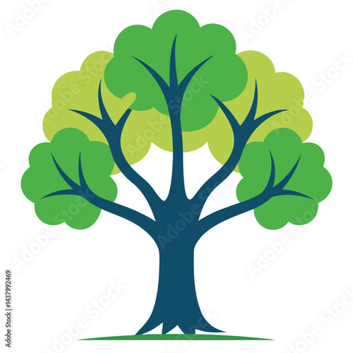 Sycamore trees icon set isolated on white background