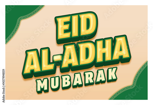 Eid alAdha Mubarak Celebration with editable text effect