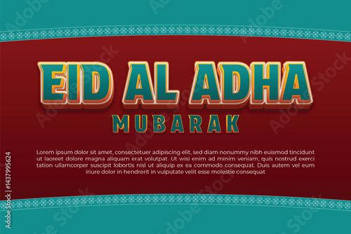Eid alAdha Mubarak Celebration Poster with editable text effect