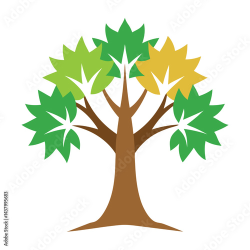 Sycamore trees icon set isolated on white background