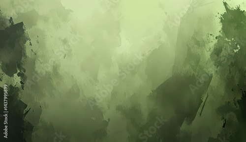 Abstract, muted olive green background with textured brushstrokes