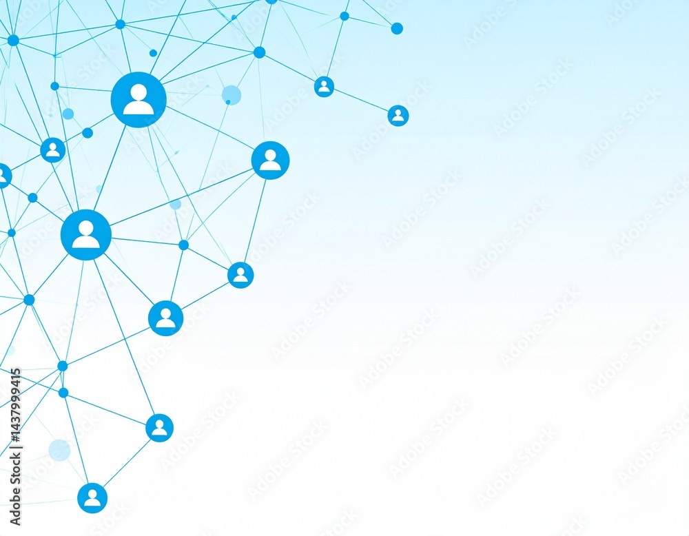 Blue social network background. Blue social network background.