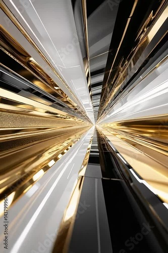 Wallpaper Mural Dynamic abstract patterns reveal fascinating geometric shapes and lines in striking metallic colors Torontodigital.ca