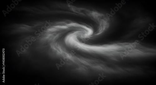 Dramatic Black And White Swirling Cloud Formation Background Concept
