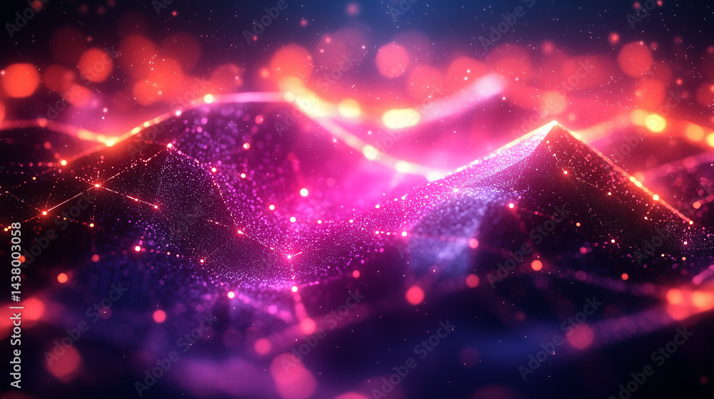 Glow neon line around polygon background and texture. Glow neon line around polygon background and texture.