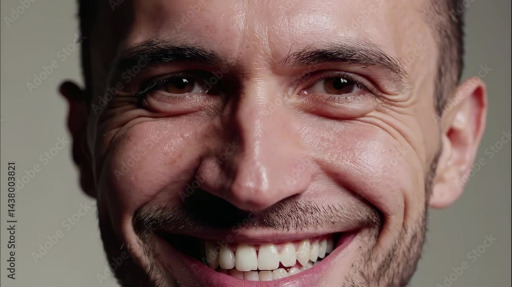 A Man’s Calm Smile Bathed in Soft Light A Man’s Calm Smile Bathed in Soft Light