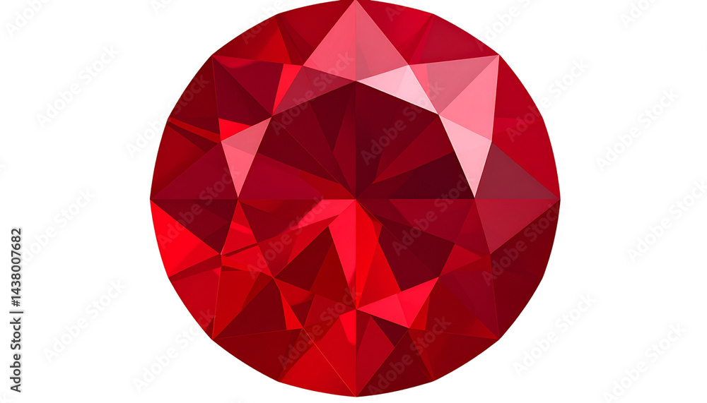 Lustrous Red Gemstone Displayed Against a Pristine White Background
Lustrous Red Gemstone Displayed Against a Pristine White Background
