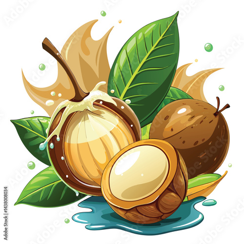 Macadamia Nuts with Tropical Leaves