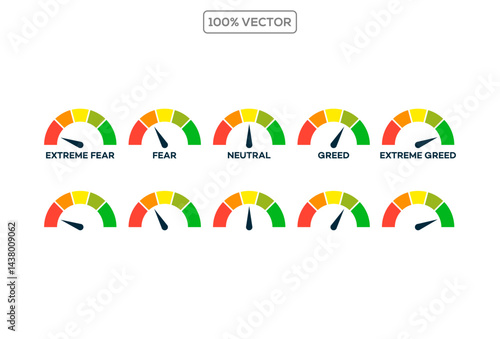 Fear and Greed Index. Vector Illustration icon