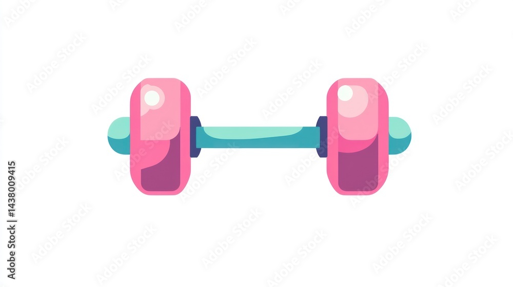 Obraz premium Pink dumbbells, fitness, workout, gym, health, exercise, white background, vector illustration