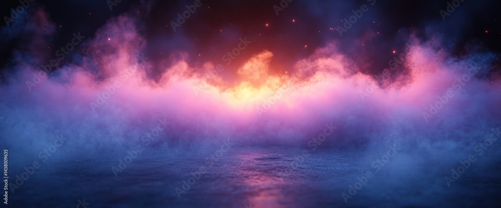 Fototapeta premium Mystical Sunrise Through Smoky Clouds