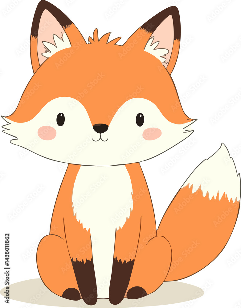 Obraz premium red fox cartoon