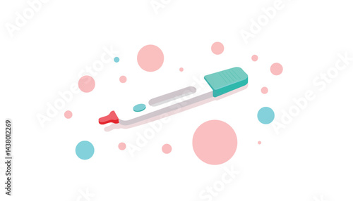 Colorful blood test strip illustration on white background, health concepts