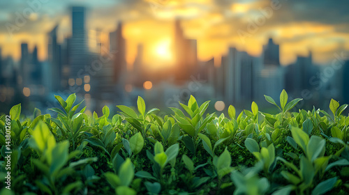 Concept of sustainable infrastructure planning with green building materials and energy-efficient systems