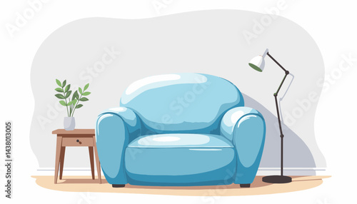 Cozy oversized armchair in minimalist living room, comfort and style