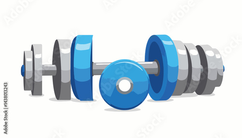 Colorful dumbbells displayed against a white background, fitness concept