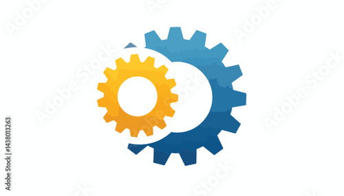 Interlocking gears symbolizing intermittent fasting, minimalist design