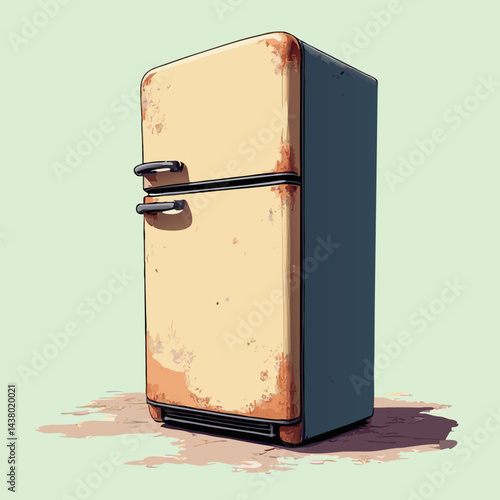 a Old fridge in the 70s