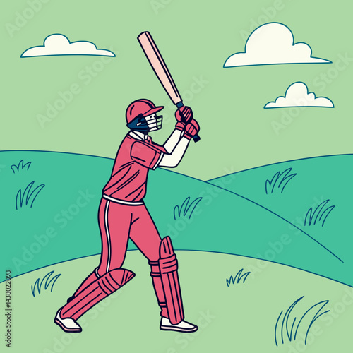 A vector of a cricketer with a bat