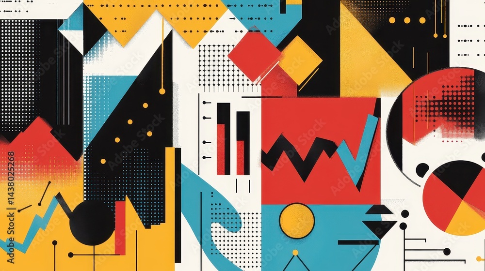 Business-themed background with a stock chart, corporate icons, and economic data, dynamic market trends.