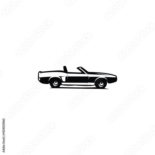 mustang mach 1 car supported white background side view. best for logos, badges and emblems