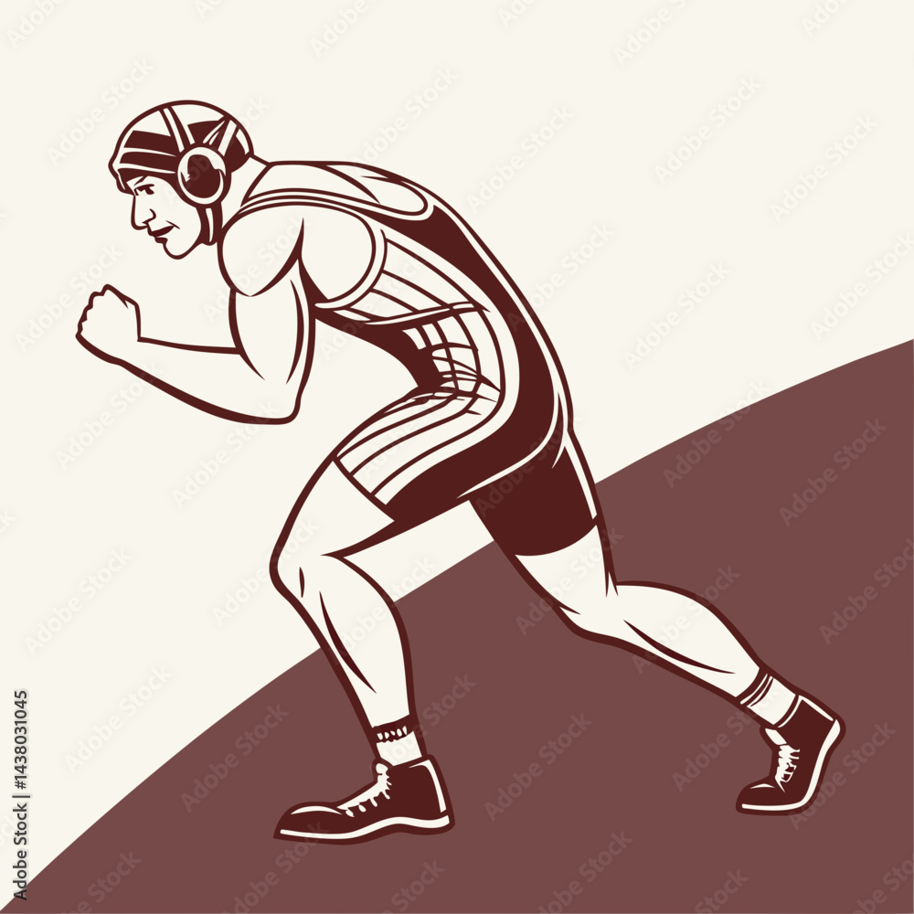 Fototapeta premium A vector illustration of a wrestler