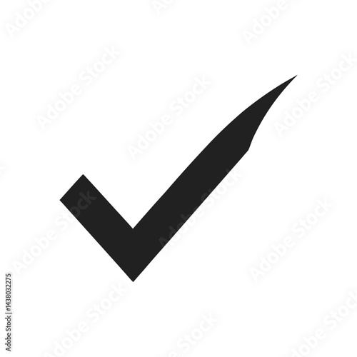 Free Download Simple check mark Icon silhouette vector illustration isolated on white background - GFXLoad