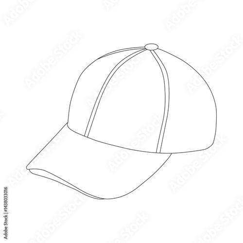 Cap line art vector design. Cap outline illustration design.