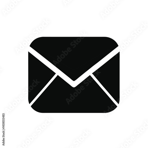 envelop icon  silhouette vector illustration isolated on white background