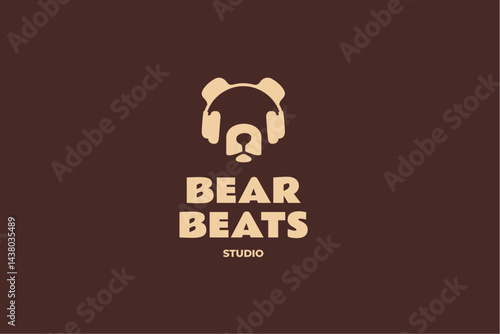 Bear Beats Music Recording Studio Logo Template