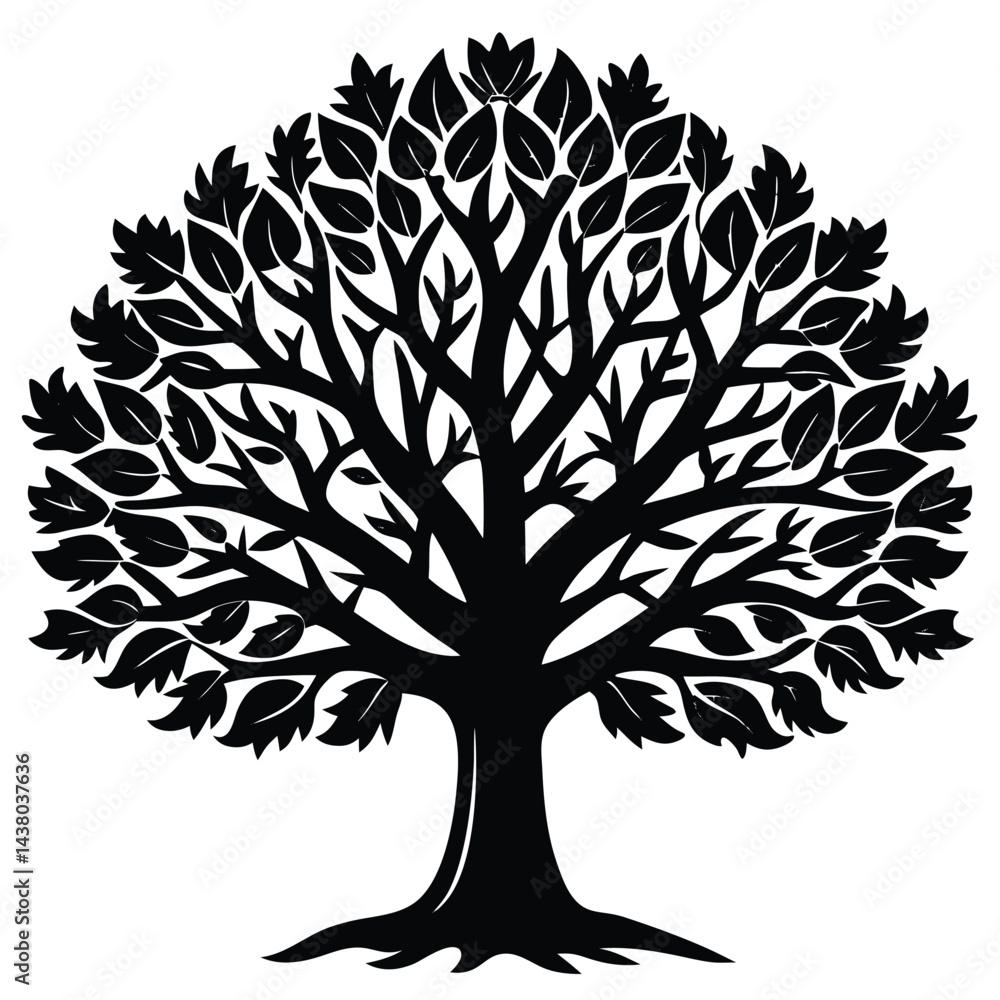 Obraz premium Hickory trees icon on white background 