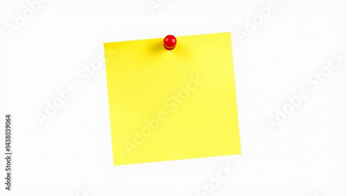 Yellow sticky note attached to a white surface with a red push pin holding it in place nicely created with generated ai