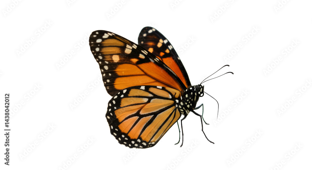Fototapeta premium Monarch butterfly isolated on white background