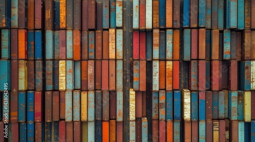 Wallpaper Mural Drone shot of shipping containers in neat rows at a port, international freight management. Torontodigital.ca