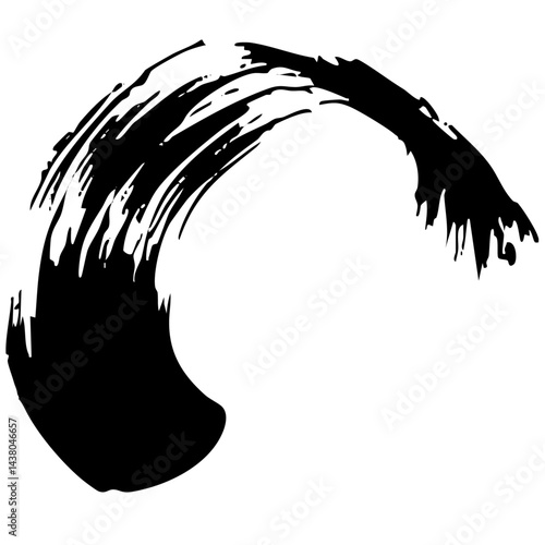 和風素材　筆で描かれたダイナミックな線のイラストセット　ベクター