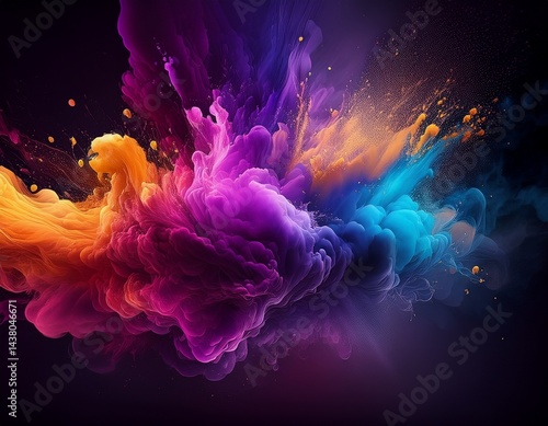 vibrant color paint speed splash purple gradient smoke spray smog colourful mix explosion dust rainbow explode cosmic transparent cosmos splatter fantasy dye position colours background ai