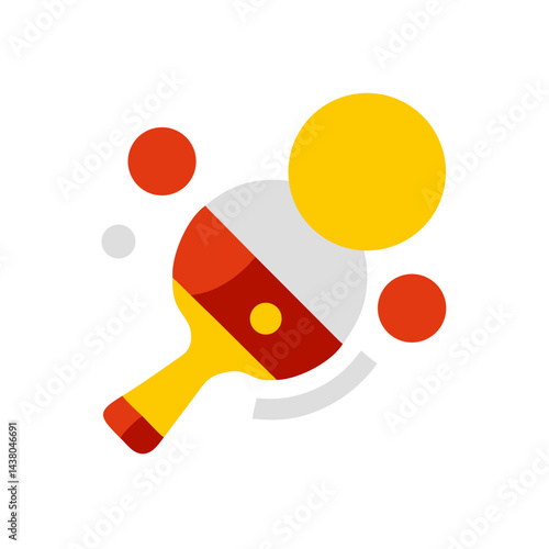 ping pong paddle with balls, representing table tennis sport and recreation concept, copy space