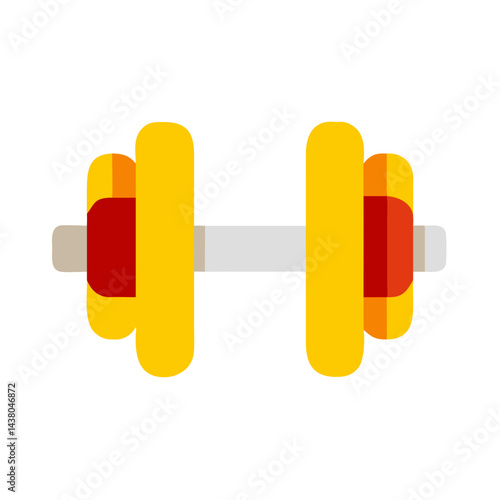 dumbbell with colorful weights, representing fitness and strength training concept, copy space