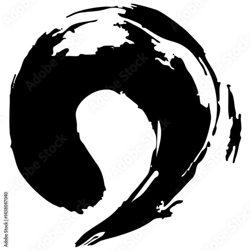 和風素材　筆で描かれたダイナミックな線のイラストセット　ベクター