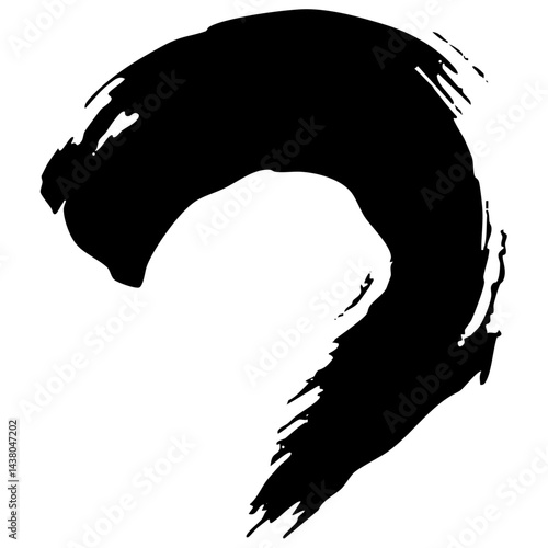 和風素材　筆で描かれたダイナミックな線のイラストセット　ベクター