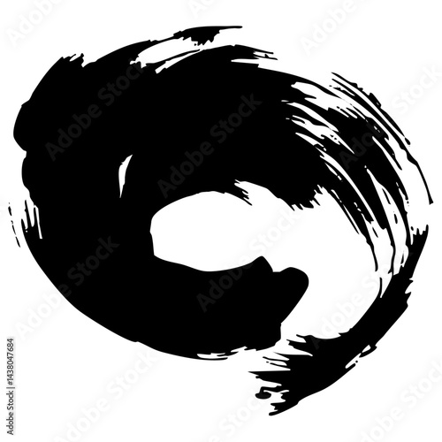 和風素材　筆で描かれたダイナミックな線のイラストセット　ベクター