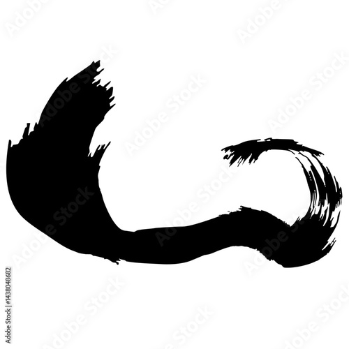 和風素材　筆で描かれたダイナミックな線のイラストセット　ベクター