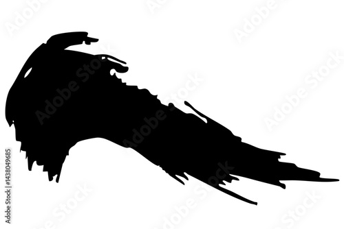 和風素材　筆で描かれたダイナミックな線のイラストセット　ベクター