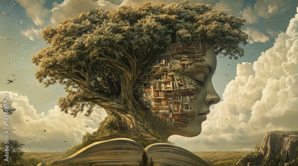 Nurturing the Mind, A Surreal Journey of Education and Growth.
