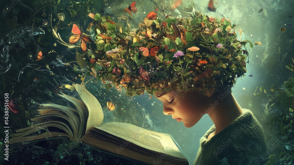 Nurturing the Mind, A Surreal Journey of Education and Growth.
