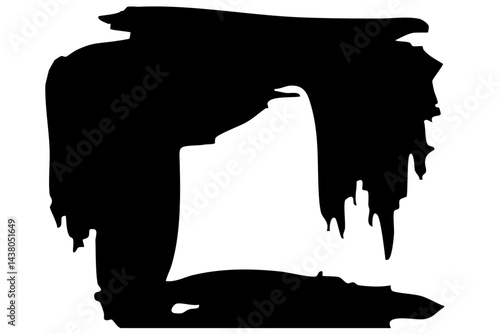 和風素材　筆で描かれたダイナミックな線のイラストセット　ベクター