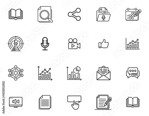 20 Content Marketing Icons set
