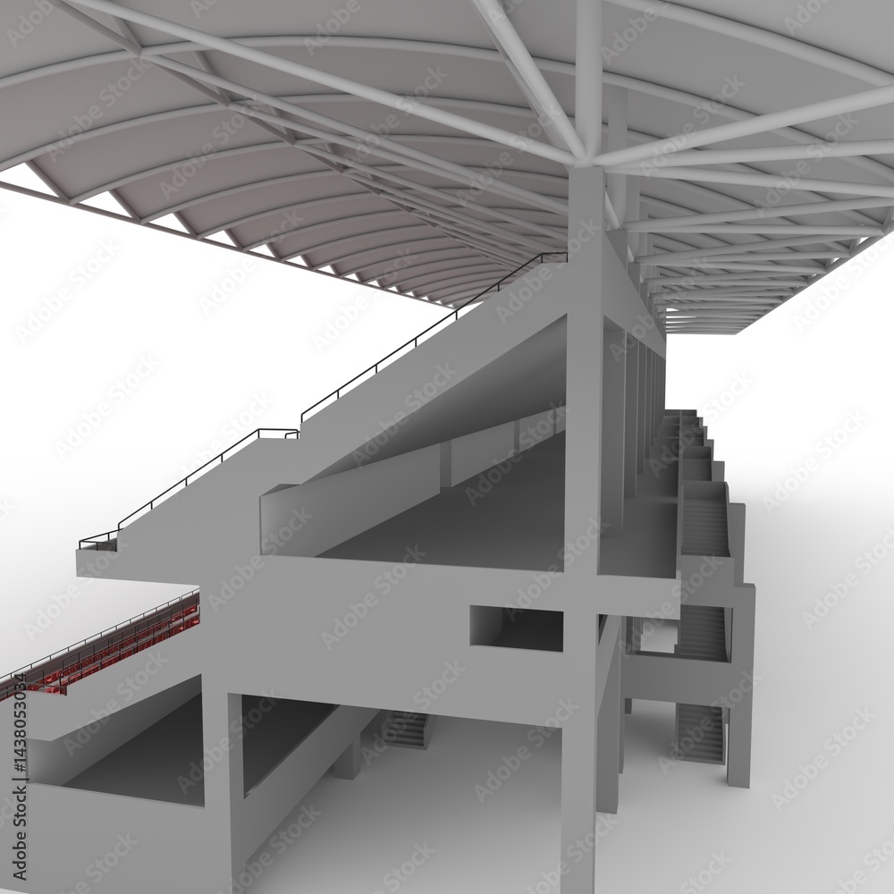 Fototapeta premium 3d render Bleachers design element. Furniture