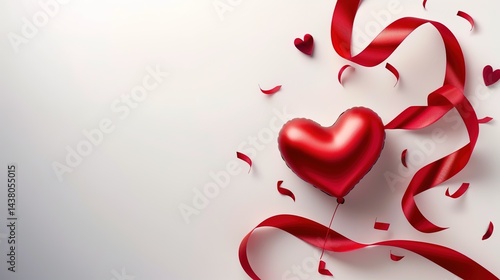 Red Ribbon Love Heart Celebration Event Background: A Vivid Tapestry of Passion and Festivity
